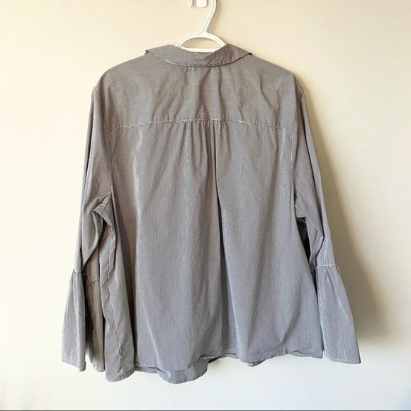 Jasmine & Juliana Striped Bell Sleeve Embroidered  Top - Picture 5 of 16